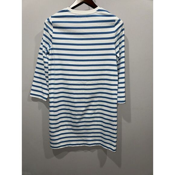 BODEN Mini Casual T-shirt Dress - Ivory & Blue 3/4‎ Sleeve Dress Size 4 US EUC - Picture 3 of 14
